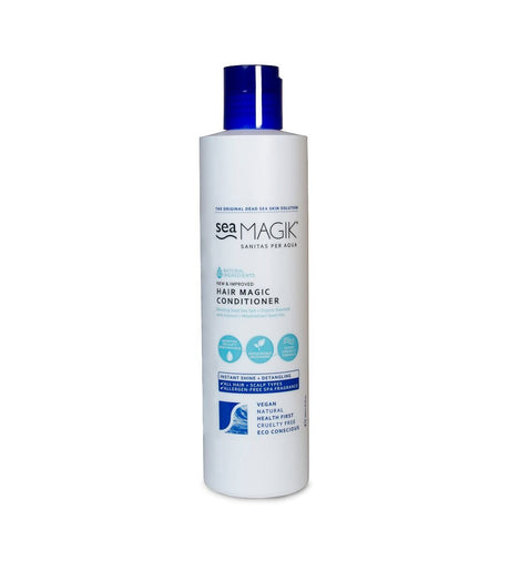 Sea Magik Hair Magic Balsam 300 ml hvit i plastflaske med blått lokk, sett forfra