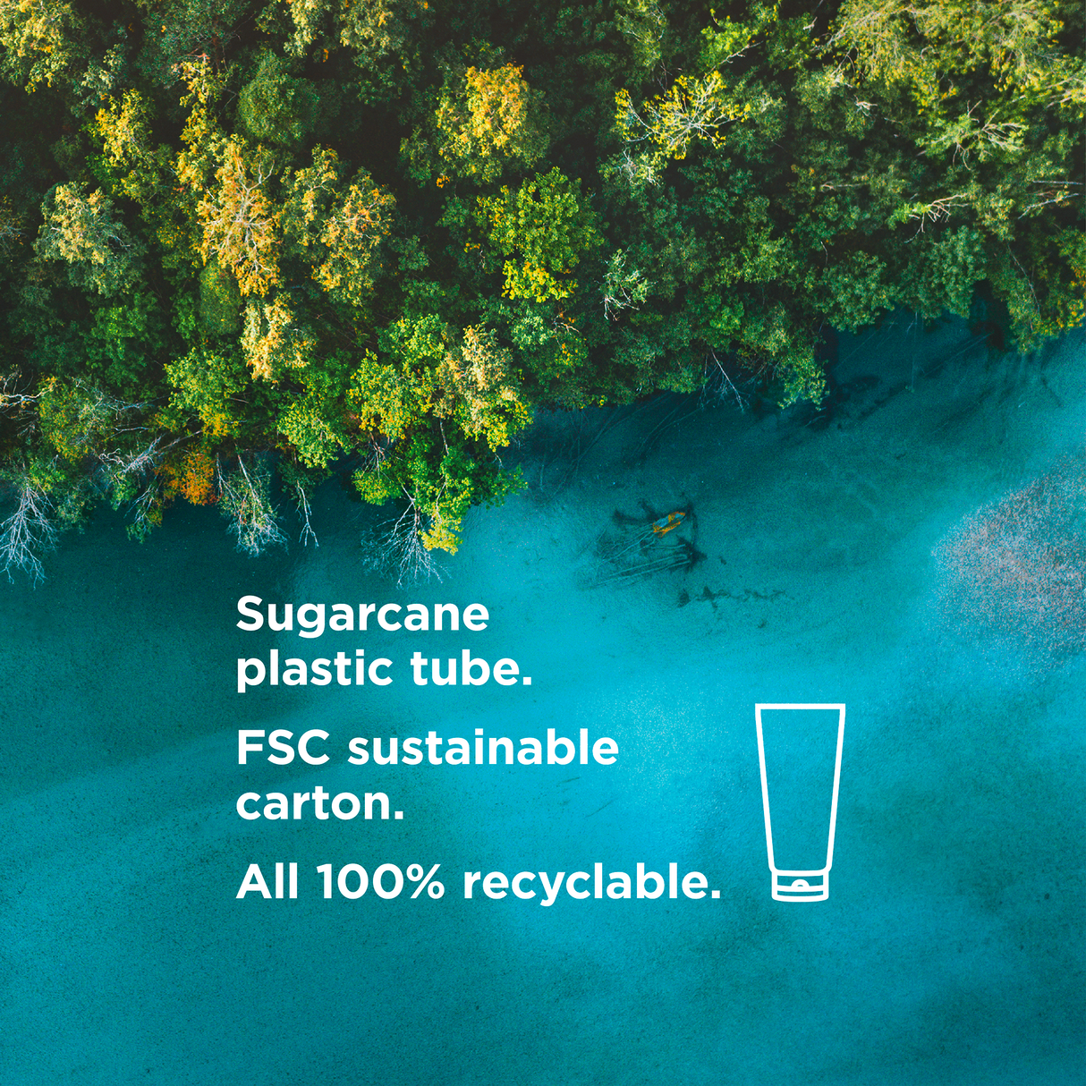 Sea Magik Rich Moisturiser 75 ml hvit i plast, med teksten "Sugarcane plastic tube" og "FSC sustainable carton