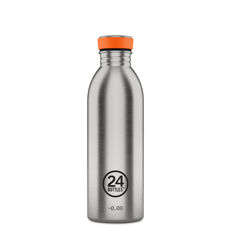 24Bottles Urban Drikkeflaske 500 ml - Steel sett forfra på hvit bakgrunn