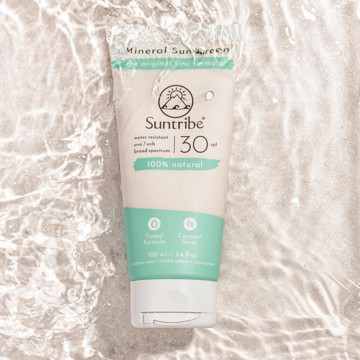 Suntribe All Natural Mineral Krop & Ansigt Solcreme SPF 30, 100 ml - Suztain.no 