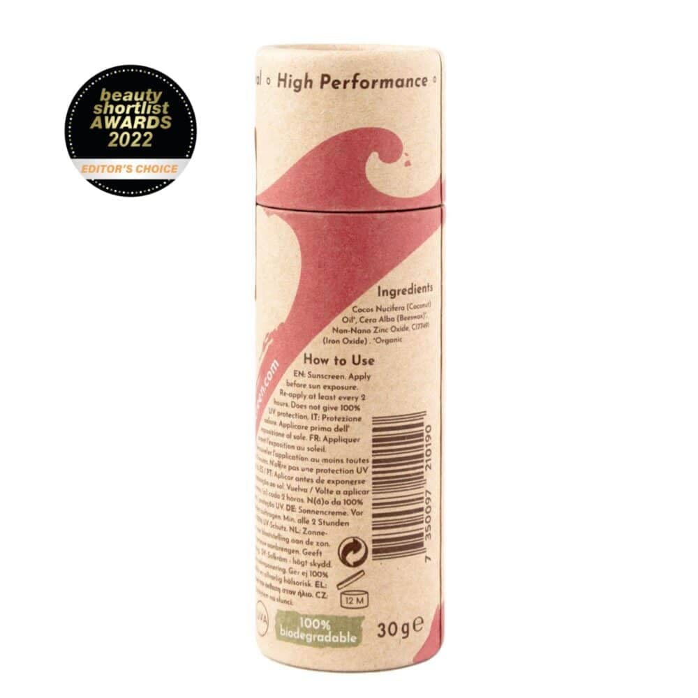 Suntribe Natural Mineral Zinc Sun Stick SPF 30 - Retro Red - Suztain.no 