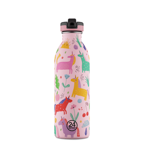 24Bottles Urban drikkeflaske barn 500 ml Magic Friends i rosa med sportskork