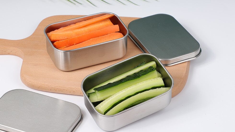 Suztain Snackboks stål - Stor 340 ml
