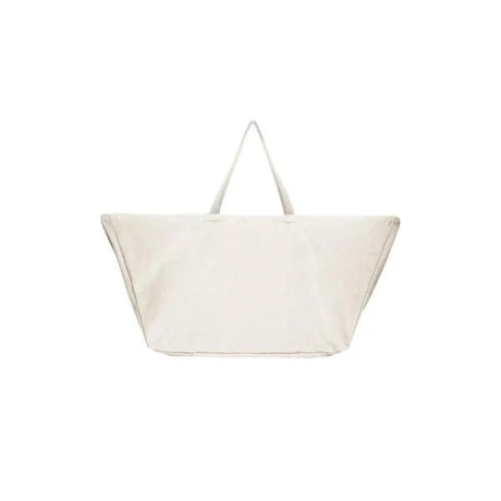 The Organic Company Big Long Bag veske Lys Beige i bomull, sett forfra med håndtakene opp