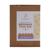 Wrappy bivoks matpose XL i naturfarget papp, vist i emballasje med produktinformasjon på forsiden
