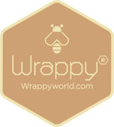 Wrappy® DIY Refresh Bar 45-50g i bivoks med logo og nettside på sekskantet bakgrunn