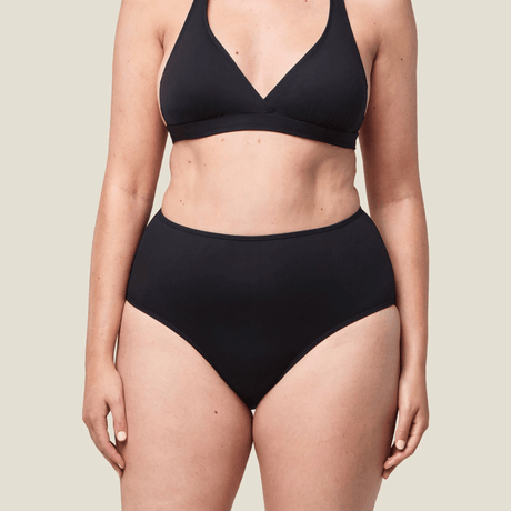 WUKA Bikini Swim Menstruse - High Waist - Sort - Suztain.no - 1