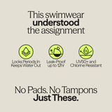 WUKA Bikini Swim Menstruse - High Waist - Sort - Suztain.no - 7
