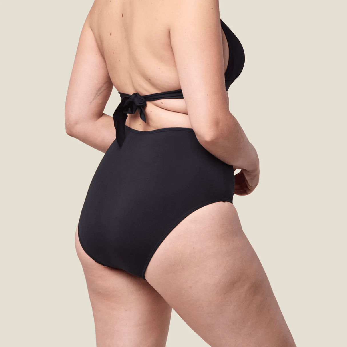 WUKA Bikini Swim Menstruse - High Waist - Sort - Suztain.no - 3