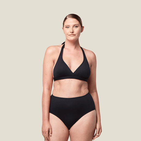 WUKA Bikini Swim Menstruse - High Waist - Sort - Suztain.no - 2