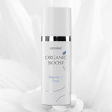Zinobel dagkrem Organic Boost Day No. 1 Fruit 50 ml hvit i plast, sett forfra med hvit bakgrunn