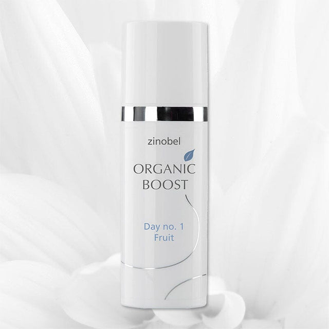 Zinobel dagkrem Organic Boost Day No. 1 Fruit 50 ml hvit i plast, sett forfra med hvit bakgrunn Suztain.no