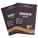 Zooca SPORT Omega-3 60 kapsler i mørk lilla eske med gullfarget illustrasjon av løper og syklist, to esker side ved side